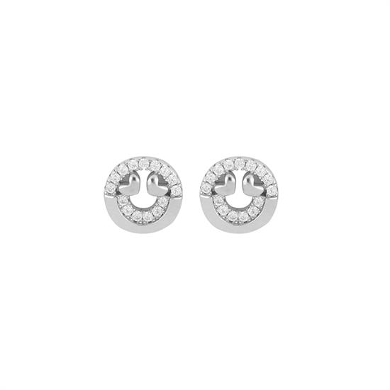 ORECCHINO SMILE E CUORICINI ZIRCONATI IN ARGENTO 925°/°°