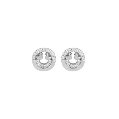 ORECCHINO SMILE E CUORICINI ZIRCONATI IN ARGENTO 925°/°°