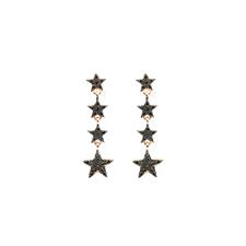 ORECCHINO PENDENTE ROSE DOPPIA STELLA ARGENTO 925°/°° ZIRCONI