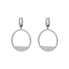 ORECCHINO PENDENTE TONDO ZIRCONATO IN ARGENTO 925°/°°