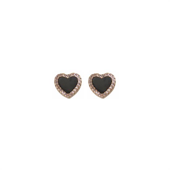 ORECCHINO ONICE CUORE ZIRCONI ROSA IN ARGENTO 925°/°°