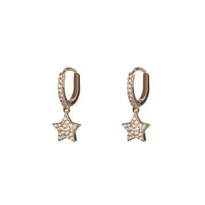 ORECCHINO CERCHIETTO STELLA PENDENTE ARGENTO 925°/°° ROSE' ZIRCONI