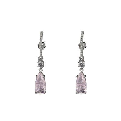 ORECCHINO AMO ZIRCONATO RODIO IN ARGENTO 925°/°° GOCCIA