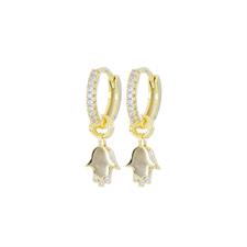 ORECCHINO SCATTINO MANINA PENDENTE DORATO ARGENTO 925°/°° ZIRCONI