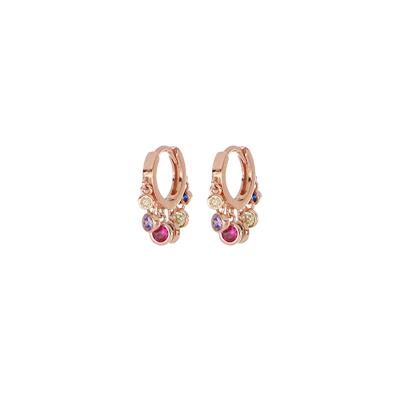 ORECCHINO SCATTINO ROSE' IN ARGENTO 925°/°° ZIRCONI