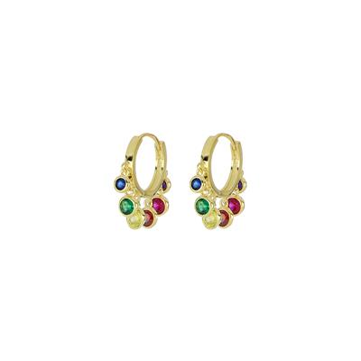 ORECCHINO CERCHIETTO SCATTINO GOLD IN ARGENTO 925°/°° ZIRCONI