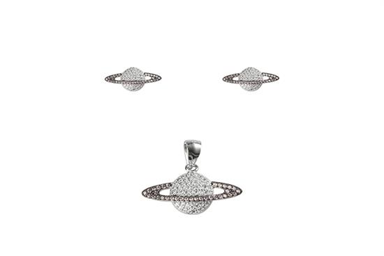 PARURE PIANETA ARGENTO 925°/°° E ZIRCONI