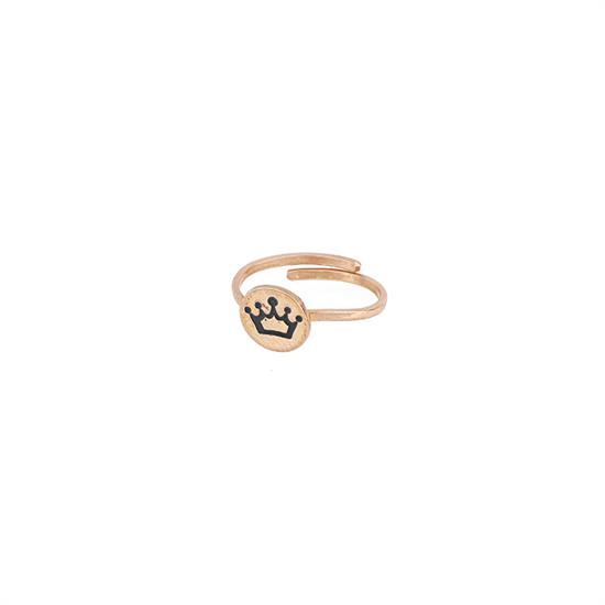ANELLO CON CORONA SMALTO BLU IN ARGENTO 925°/°°