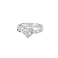 ANELLO CUORE ZIRCONI E ARGENTO 925°/°°