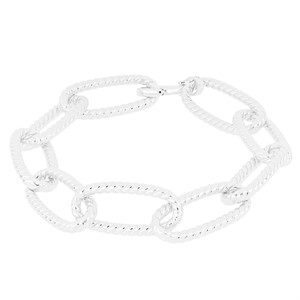 BRACCIALE OVALE INTRECCIATA IN ARGENTO 925°/°°