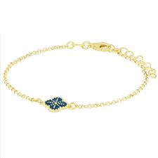 BRACCIALE QUADRIFOGLIO PUNTINATO CON SMALTO IN ARGENTO 925°/°°