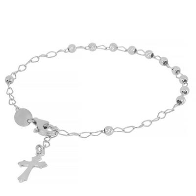 BRACCIALE ROSARIO PENDENTE PALLINO SLASH 3MM IN ARGENTO 925°/°°