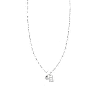 COLLANA 3+1 LUCCHETTO E CUORE IN ARGENTO 925°/°°