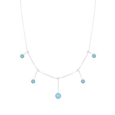 COLLANA CHOKER VENEZIANA CON ZIRCONI PENDENTI IN ARGENTO 925°/°°