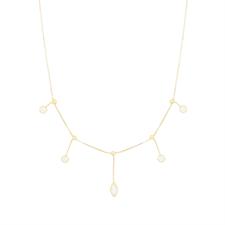 COLLANA CHOKER VENEZIANA CON ZIRCONI E GOCCIA IN ARGENTO 925°/°°