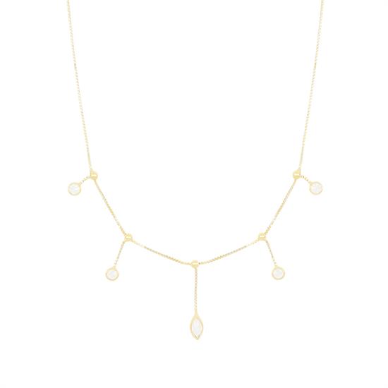 COLLANA CHOKER VENEZIANA CON ZIRCONI E GOCCIA IN ARGENTO 925°/°°