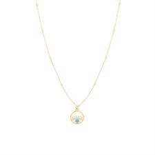 COLLANA CON TONDINO OCCHIO CON SMALTO IN ARGENTO 925°/°°