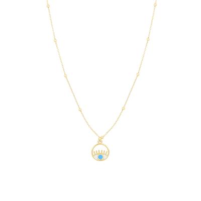 COLLANA CON TONDINO OCCHIO CON SMALTO IN ARGENTO 925°/°°