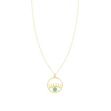 COLLANA OCCHIO TRAFORATO CON ZIRCONE CENTRALE IN ARGENTO 925°/°°