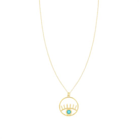 COLLANA OCCHIO TRAFORATO CON ZIRCONE CENTRALE IN ARGENTO 925°/°°