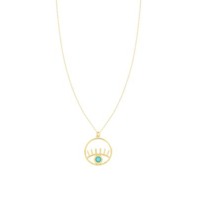 COLLANA OCCHIO TRAFORATO CON ZIRCONE CENTRALE IN ARGENTO 925°/°°