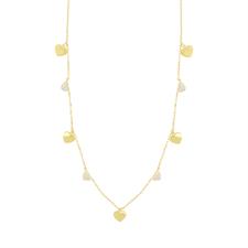 COLLANA RODIO CON CUORI PENDENTI RODIO IN ARGENTO 925°/°° ZK