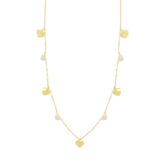 COLLANA RODIO CON CUORI PENDENTI RODIO IN ARGENTO 925°/°° ZK