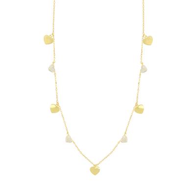 COLLANA RODIO CON CUORI PENDENTI RODIO IN ARGENTO 925°/°° ZK