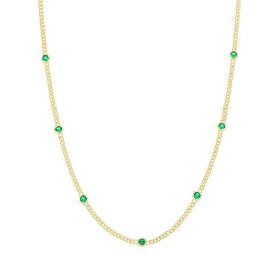 COLLANA ZIRCONI TONDI PASSANTI IN ARGENTO 925°/°°