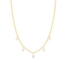 COLLANA GROUMETTA CON ZIRCONI PENDENTI IN ARGENTO 925°/°°