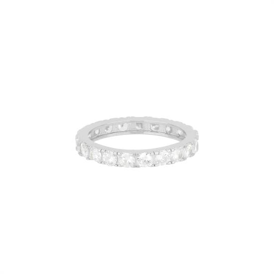 ANELLO VERETTA 3MM ZIRCONE WHITE IN ARGENTO 925°/°°