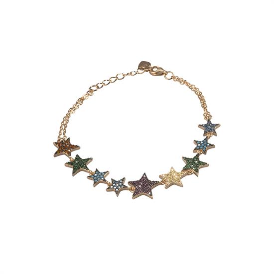 BRACCIALE STELLE SCALARI ROSE' IN ARGENTO 925°/°° E ZIRCONI