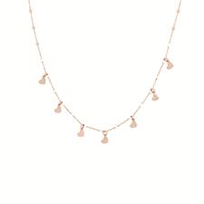 COLLANA ROSE' CUORI MICRO PENDENTI ARGENTO 925°/°° RONDELLE