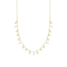 COLLANA PALLINI CON STELLINE E PERLINE PENDENTI ARGENTO 925°/°°