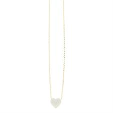 COLLANA CUORE DORATO SCORREVOLE ARGENTO 925°/°° CON ZIRCONI
