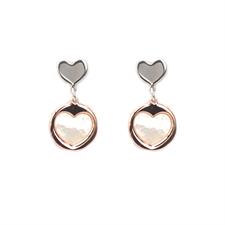 ORECCHINO CUORE MADREPERLA PENDENTE IN ARGENTO 925°/°°