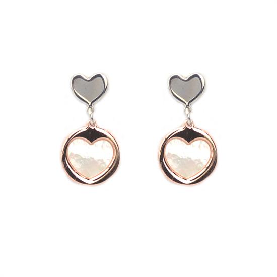 ORECCHINO CUORE MADREPERLA PENDENTE IN ARGENTO 925°/°°