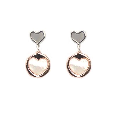 ORECCHINO CUORE MADREPERLA PENDENTE IN ARGENTO 925°/°°