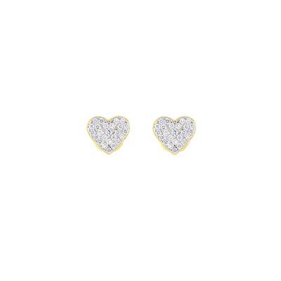 ORECCHINO LOBO CUORE PIATTO DORATO IN ARGENTO 925°/°° ZIRCONI
