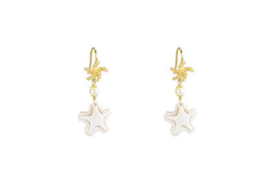 ORECCHINO STELLINA CAMMEO PIETRA DURA IN ARGENTO 925°/°°