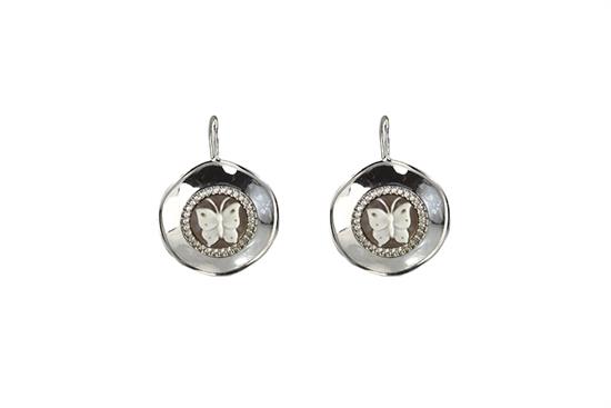 ORECCHINO SATIN CAMMEO 12MM IN ARGENTO 925°/°°