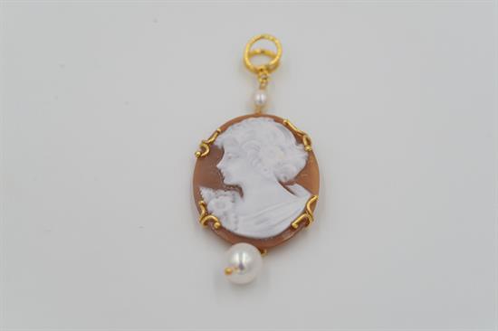 PENDENTE CAMMEO 35MM CON 4 GRIFFE IN ARGENTO 925°/°°