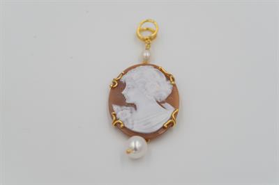 PENDENTE CAMMEO 35MM CON 4 GRIFFE IN ARGENTO 925°/°°