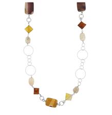 COLLANA PIETRE DURE MOKAITE IN ARGENTO 925°/°°
