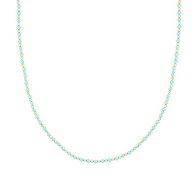 COLLANA P.TURCHESE CON PALLINI IN METALLO CHIUSURA ARGENTO 925°/°°