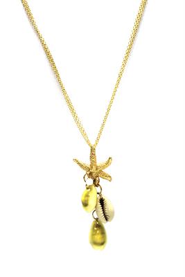 COLLANA CIUFFO STELLA MARINA E CONCHIGLIE IN ARGENTO 925°/°°