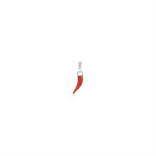 PENDENTE CORNO DI CORALLO IN ARGENTO 925°/°°