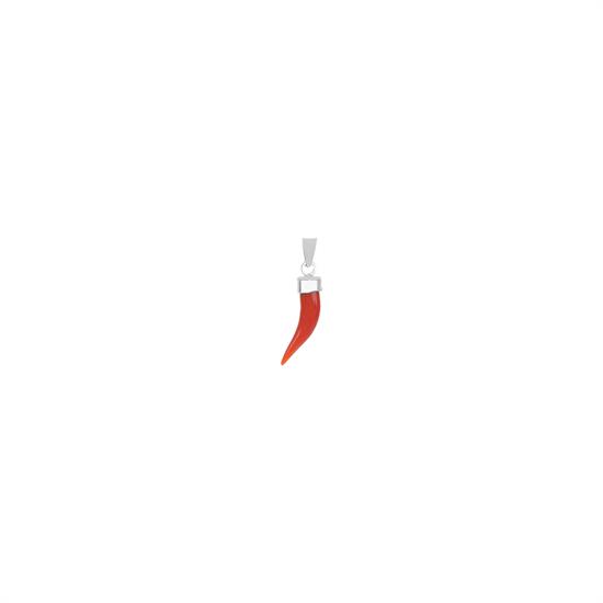 PENDENTE CORNO DI CORALLO IN ARGENTO 925°/°°