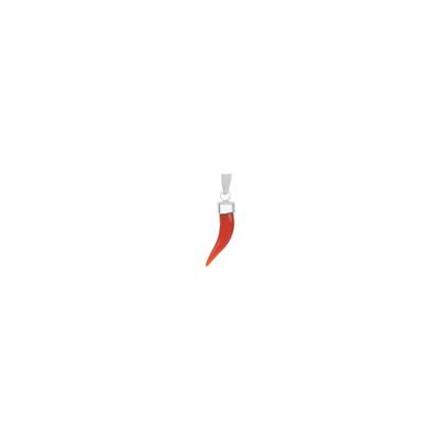 PENDENTE CORNO DI CORALLO IN ARGENTO 925°/°°