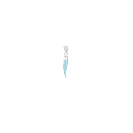 PENDENTE CORNO PASTA DI TURCHESE IN ARGENTO 925°/°°